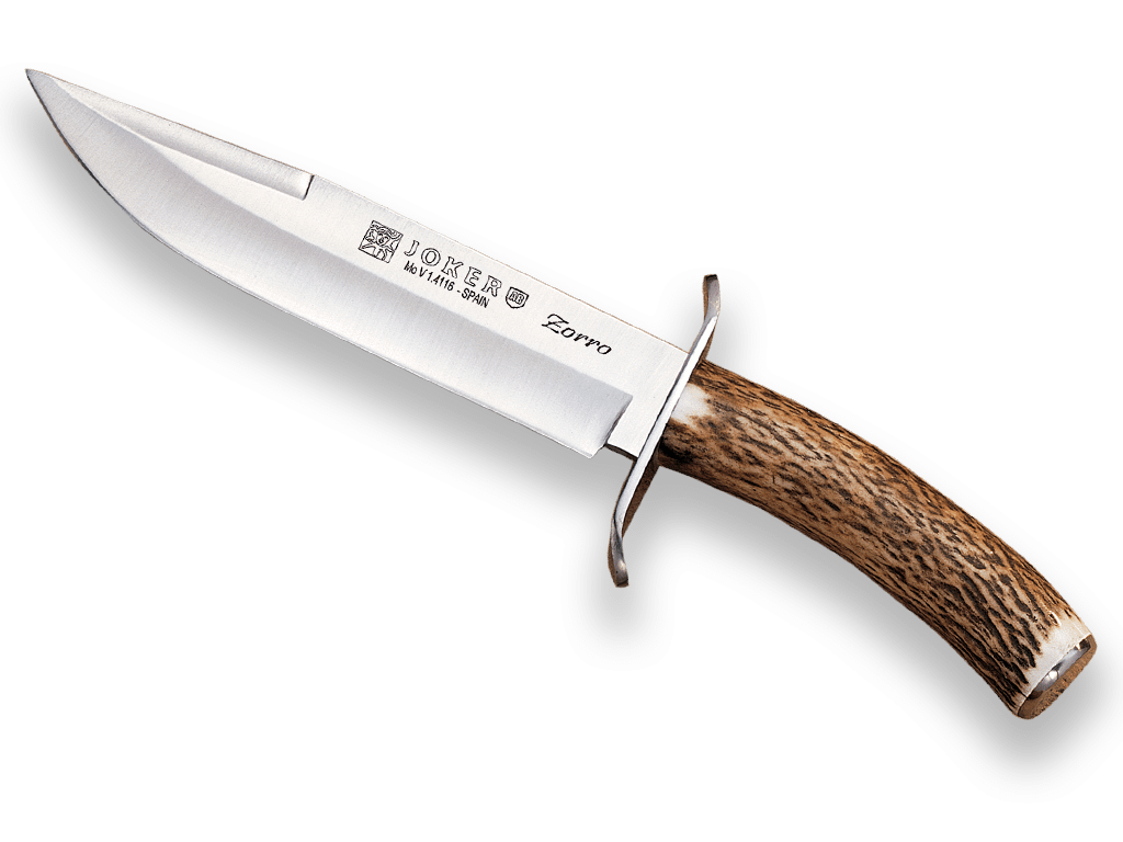 CUCHILLO DE CAZA CON PUÑO DE ASTA DE CIERVO Y HOJA DE 17 CM. CC36 - Espadas y Más