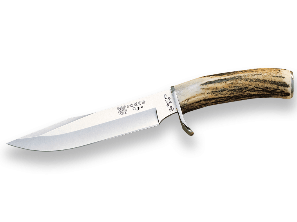 CUCHILLO DE CAZA CON PUÑO DE ASTA DE CIERVO Y HOJA DE 17 CM. CC37 - Espadas y Más