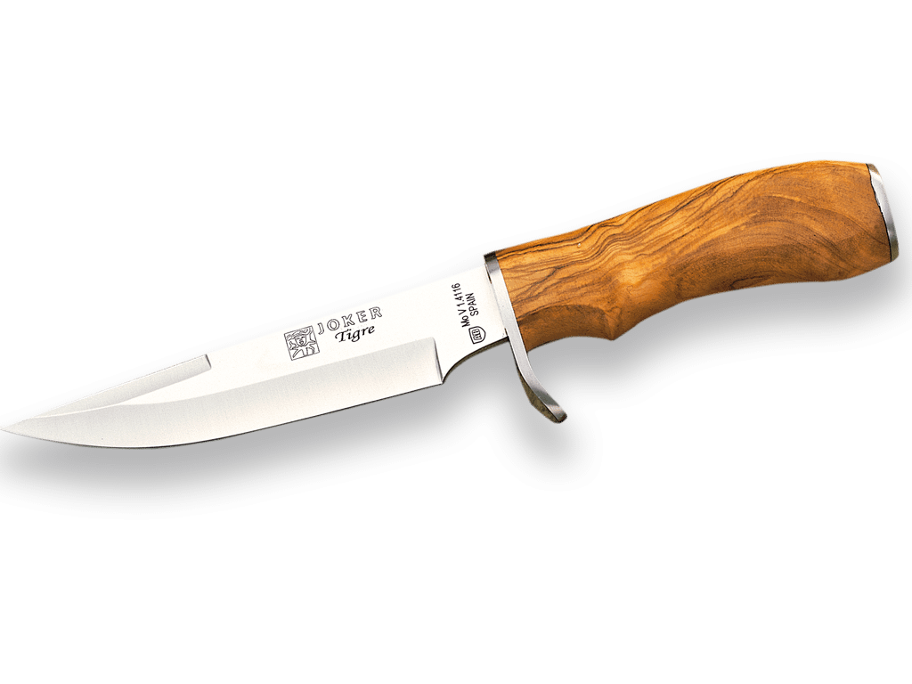 CUCHILLO DE CAZA CON PUÑO DE MADERA ROJA PRENSADA Y HOJA DE 14,5 CM. CR38 - Espadas y Más