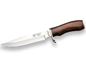 CUCHILLO DE CAZA CON PUÑO DE MADERA ROJA PRENSADA Y HOJA DE 17 CM. CR37 - Espadas y Más