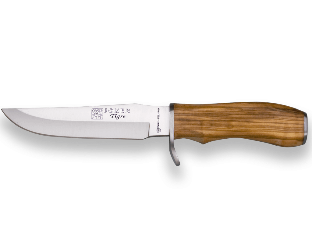 CUCHILLO DE CAZA CON PUÑO DE OLIVO Y HOJA DE 14 CM. CO33 - Espadas y Más