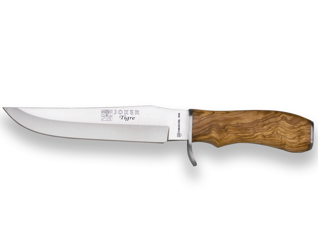 CUCHILLO DE CAZA CON PUÑO DE OLIVO Y HOJA DE 17 CM. CO34 - Espadas y Más