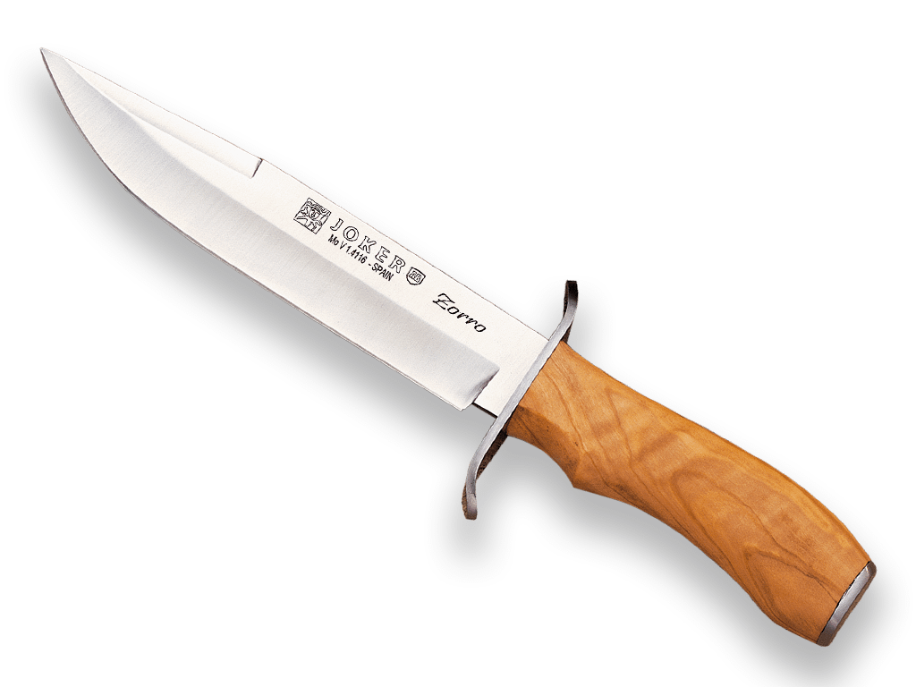 CUCHILLO DE CAZA CON PUÑO DE OLIVO Y HOJA DE 17 CM. CO36 - Espadas y Más