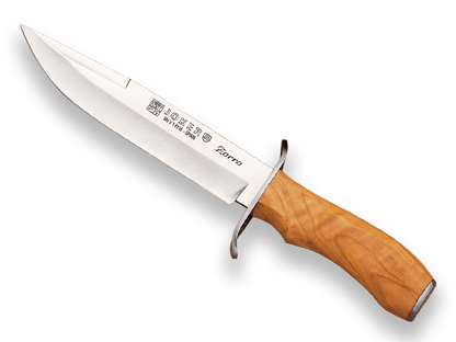 CUCHILLO DE CAZA CON PUÑO DE OLIVO Y HOJA DE 17 CM. CO36 - Espadas y Más