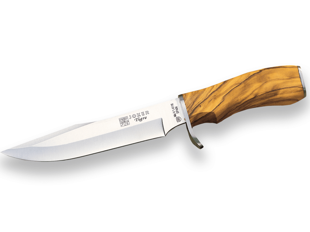 CUCHILLO DE CAZA CON PUÑO DE OLIVO Y HOJA DE 17 CM. CO37 - Espadas y Más