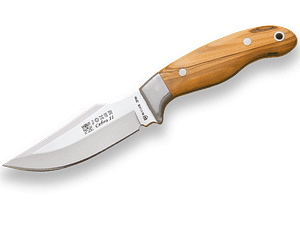 CUCHILLO DE CAZA JOKER CEBRA II, CACHAS DE OLIVO Y HOJA DE 11 CM.FUNDA DE CUERO. CO40 - Espadas y Más