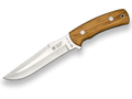 CUCHILLO DE CAZA JOKER GAMO, MANGO OLIVO Y HOJA INOX DE 15,5 CM. FUNDA DE CUERO. CO51 - Espadas y Más