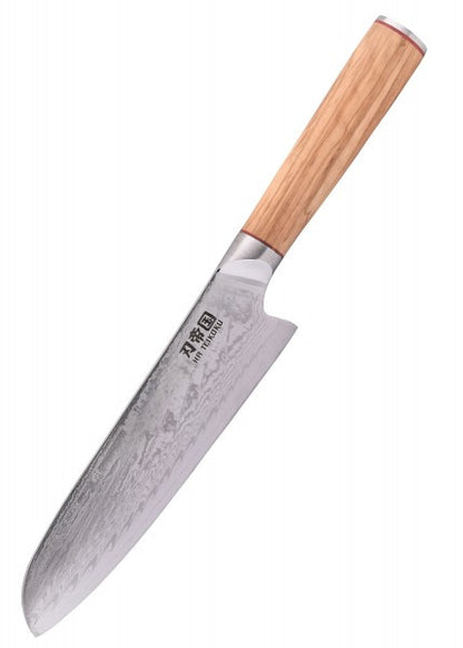 Cuchillo de cocina Santoku, acero de Damasco DTYT-DSK-OK - Espadas y Más