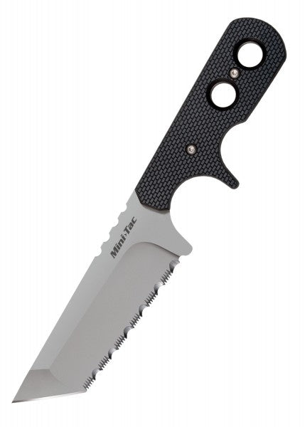 Cuchillo de cuello Mini Tac, con hoja dentada , filo liso o punta tanto Cold Steel CST-49HT - Espadas y Más