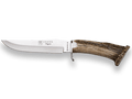 CUCHILLO DE MONTE CON PUÑO CORONA CIERVO Y HOJA INOX DE 17 CM. CN34 - Espadas y Más
