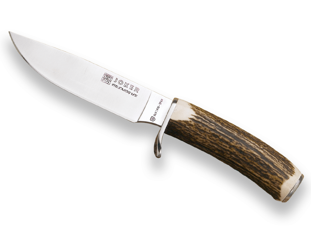 CUCHILLO DE MONTE CON PUÑO DE ASTA DE CIERVO Y HOJA DE 14 CM CC27 - Espadas y Más