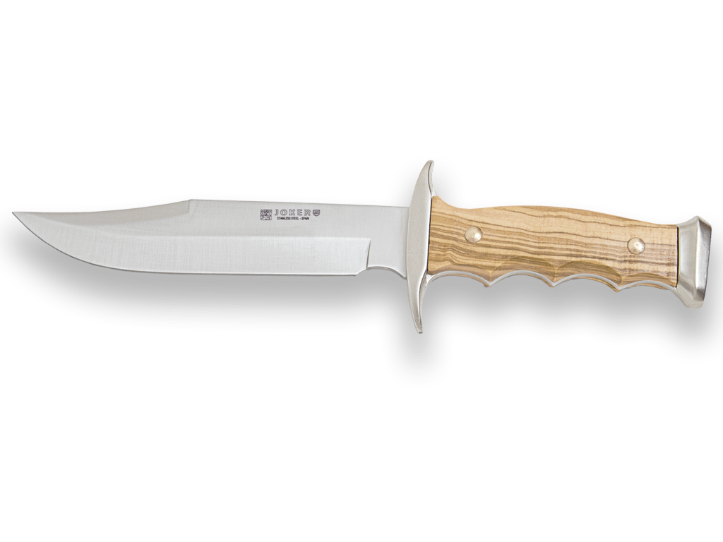 CUCHILLO DE MONTE CON VIROLA ZAMAK CACHAS DE OLIVO Y HOJA DE 11 CM. CO90 - Espadas y Más