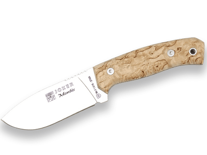 Imagen de Cuchillo De Monte Enterizo Con Cachas De Abedul Rizado Y Hoja De 10,5 Cm CL59 parte de nuestra colección en Espadas y más, sitio oficial.
