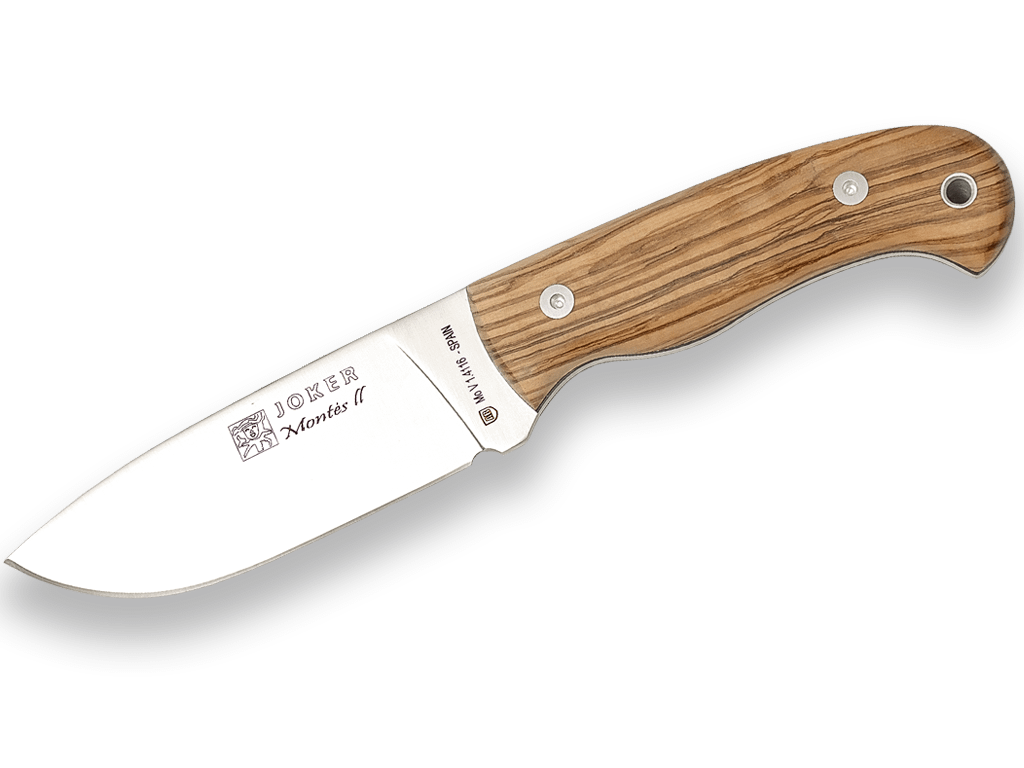 CUCHILLO DE MONTE ENTERIZO CON CACHAS DE OLIVO Y HOJA DE 11 CM. CO58 - Espadas y Más