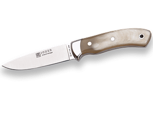 CUCHILLO DE MONTE ENTERIZO CON CACHAS EN ASTA DE TORO Y HOJA DE 9,5 CM CA16 - Espadas y Más