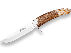 CUCHILLO DE MONTE JOKER JABATO CON PUÑO CIERVO TALLADO A MANO Y HOJA DE 14 CM. CT33 - Espadas y Más