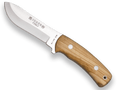 CUCHILLO DE MONTE JOKER OSO, ENTERIZO, MANGO DE OLIVO, HOJA ACERO INOX DE 12 CM. FUNDA DE CUERO. CO54 - Espadas y Más