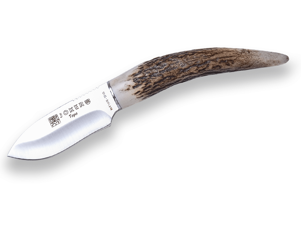 CUCHILLO DE MONTE PARA CUELLO COLGANTE PUÑO EN ASTA DE CIERVO Y HOJA DE 7,5 CM CC57 - Espadas y Más