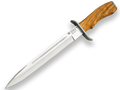 CUCHILLO DE REMATE JOKER CHAMOÍS, PUÑO DE CIERVO, HOJA DE 25,5 CM.FUNDA DE CUERO CC31 - Espadas y Más