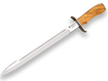 CUCHILLO DE REMATE JOKER CHAMOÍS, PUÑO DE OLIVO Y HOJA DE 33 CM.FUNDA DE CUERO CO30 - Espadas y Más
