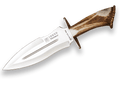 CUCHILLO DE REMATE JOKER VERRACO CON PUÑO DE CIERVO Y HOJA DE DOBLE FILO DE 26 CM. CON FUNDA DE CUERO CC42 - Espadas y Más