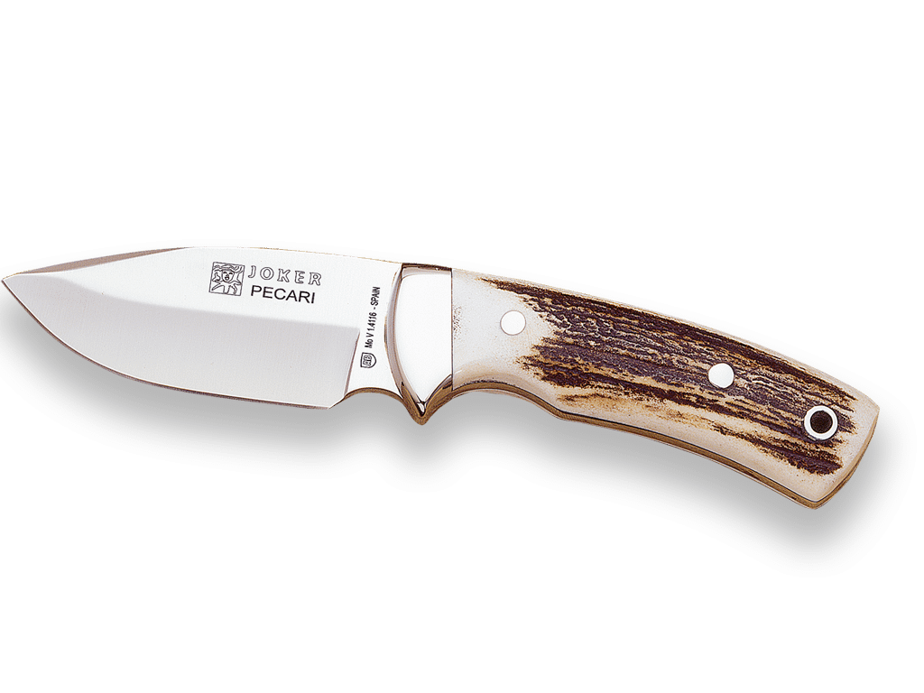 CUCHILLO DESOLLADOR CON CACHAS EN ASTA DE CIERVO Y HOJA INOX DE 8,5 CM. CC20 - Espadas y Más