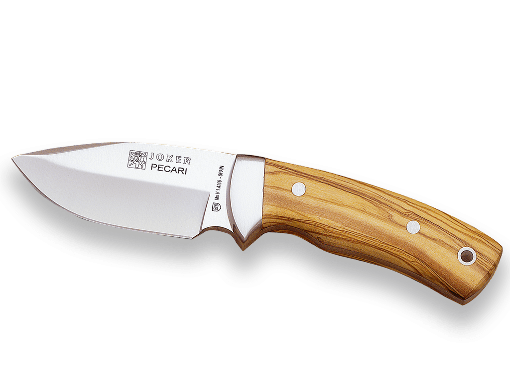 CUCHILLO DESOLLADOR CON VIROLA CACHAS EN MADERA ROJA Y HOJA DE 8,5 CM. CO20 - Espadas y Más