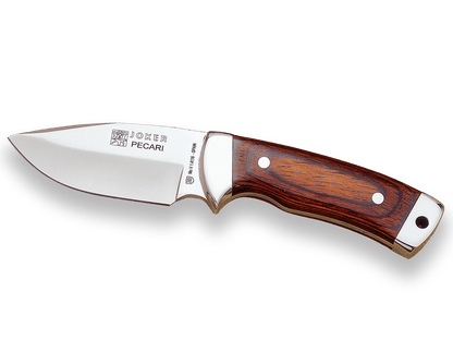 CUCHILLO DESOLLADOR CON VIROLA CACHAS EN MADERA ROJA Y HOJA DE 8,5 CM. CR21 - Espadas y Más