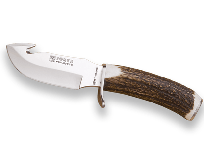 Imagen de Cuchillo Desollador Joker Desmogue D, Puño De Ciervo, Hoja Acero Inox 11 Cm.Funda De Cuero. CC28 parte de nuestra colección en Espadas y más, sitio oficial.