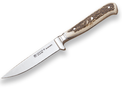 CUCHILLO FORJADO ALEMÁN CON CACHAS DE CIERVO Y HOJA DE 11 CM. CC26 - Espadas y Más