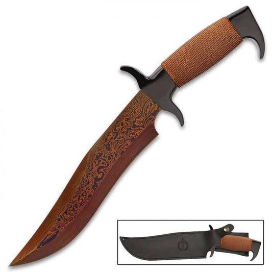 Cuchillo Hellfyre acero de damasco rojo Gil Hibben United Cutlery 90714 - Espadas y Más