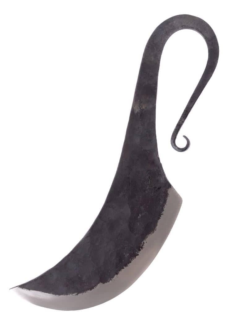 Cuchillo medieval, grande, forjado a mano, con funda de cuero 0301002614 - Espadas y Más