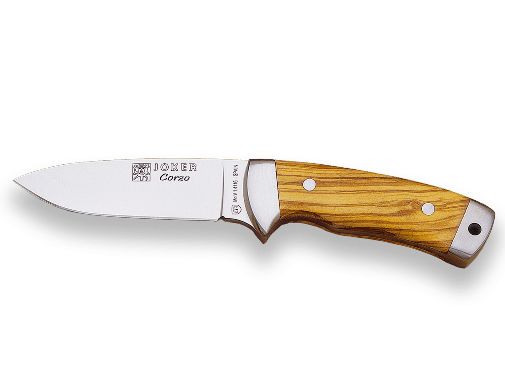 CUCHILLO MONTERO CON DOBLE VIROLA CACHAS DE OLIVO Y HOJA DE 10 CM. CO24 - Espadas y Más