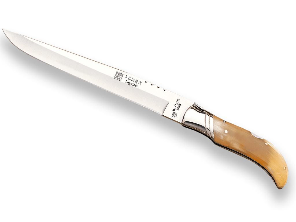 CUCHILLO PLEGABLE CON MANGO EN ASTA DE TORO Y HOJA DE 19,5 CM. CA09 - Espadas y Más