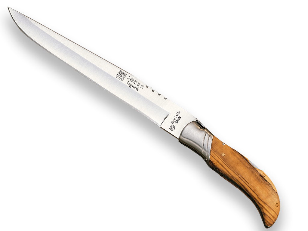 CUCHILLO PLEGABLE CON MANGO EN MADERA DE OLIVO Y HOJA DE 19,5 CM. CO09 - Espadas y Más