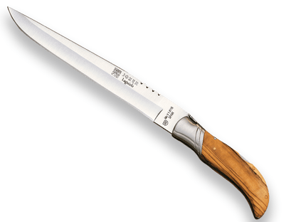 CUCHILLO PLEGABLE CON MANGO EN MADERA DE OLIVO Y HOJA DE 19,5 CM. CO09 - Espadas y Más