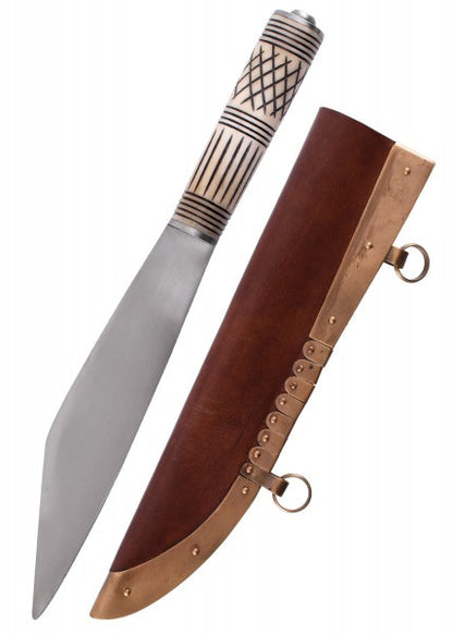 Imagen de Cuchillo saxo con mango de hueso, Skramasax 0216201900 parte de nuestra colección en Espadas y más, sitio oficial.