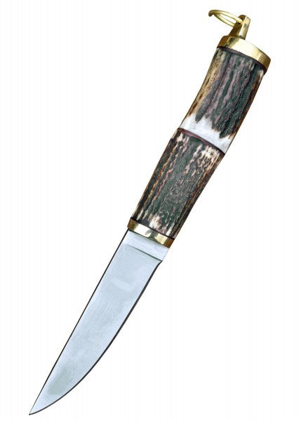 Cuchillo vikingo con empuñadura de cuerno de ciervo y vaina de cuero 0369110030 - Espadas y Más