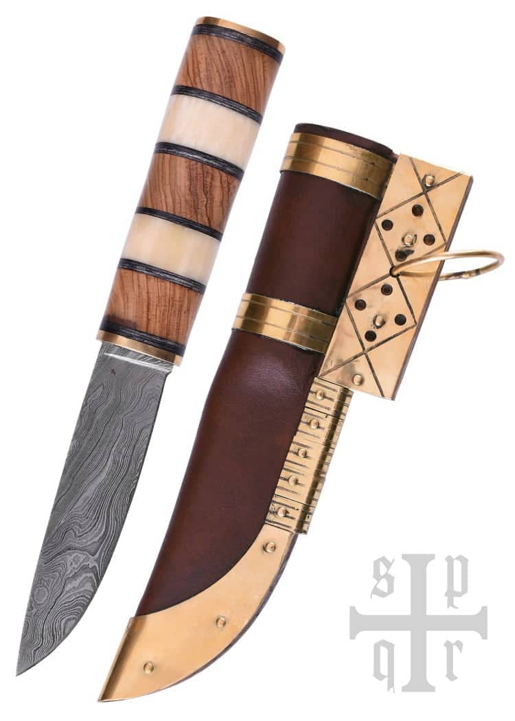 Cuchillo vikingo con hoja de acero de Damasco 0564000237 - Espadas y Más