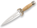 CUCHILLO VIKINGO CON PUÑO EN MADERA DE OLIVO Y HOJA DOBLE FILO DE 20 CM CO94-B - Espadas y Más