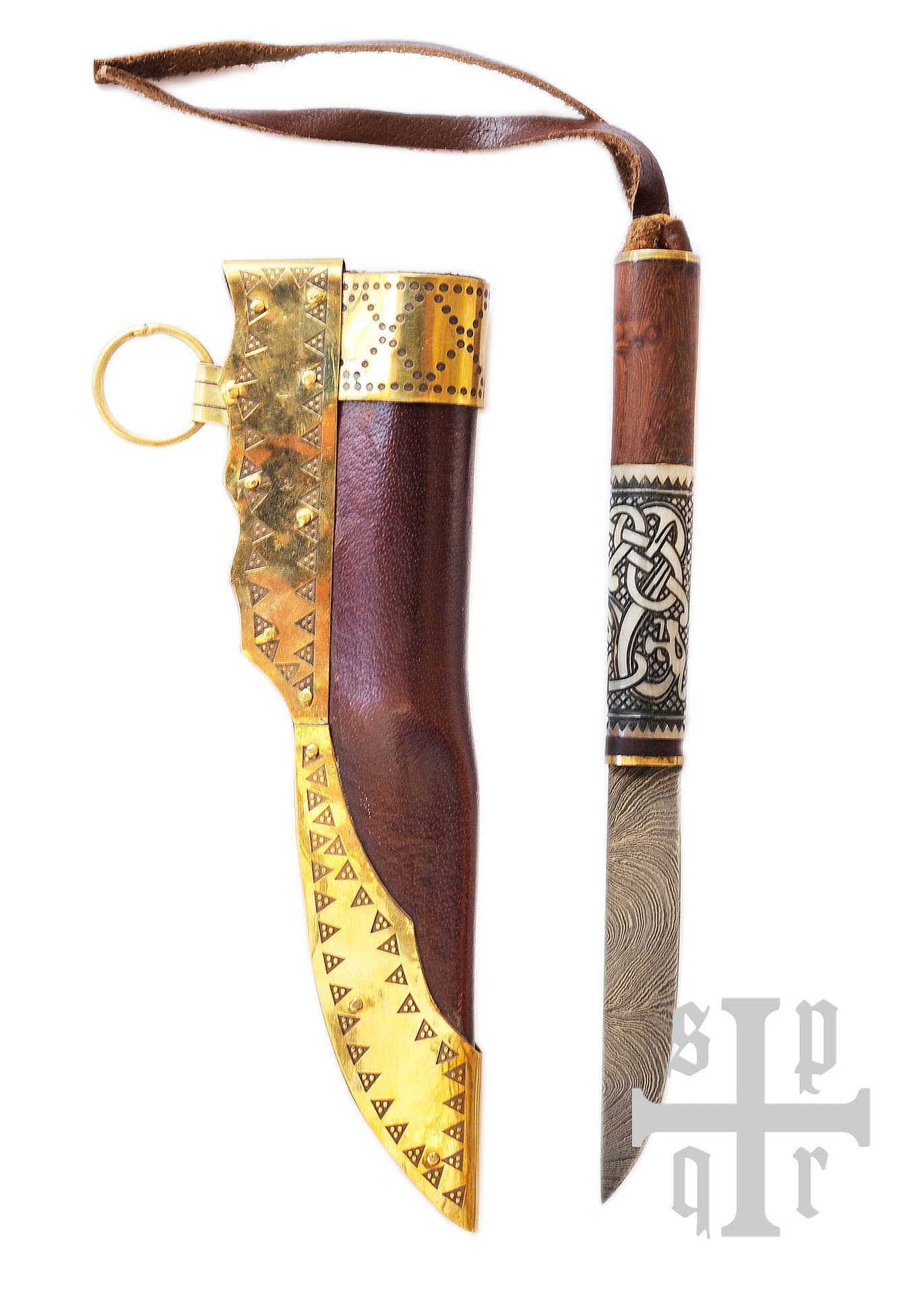 Cuchillo vikingo de acero de Damasco, con serpientes 0364002641 - Espadas y Más