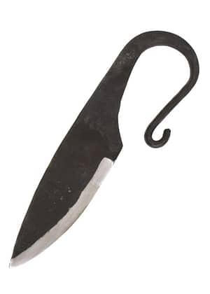 Cuchillo vikingo, forjado a mano, con funda de cuero marrón 0301002515 - Espadas y Más