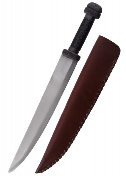 Cuchillo vikingo Saxo largo con mango de cuero 0116202500 - Espadas y Más