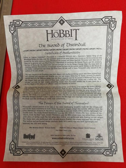 UC3042 Espada de Thranduil El Hobbit OFICIAL (VÍDEO) - Espadas y Más