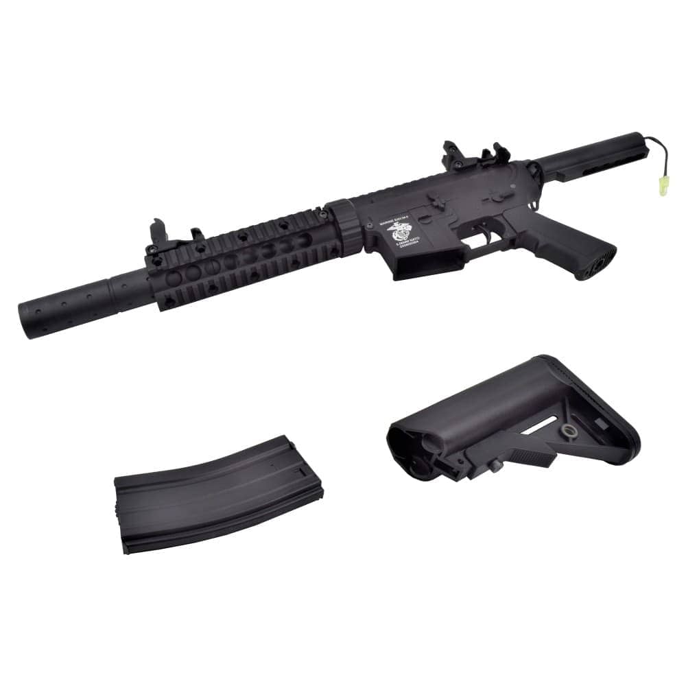 FUSIL ELÉCTRICO M4 CUERPO METAL NEGRO (3381M) - Espadas y Más