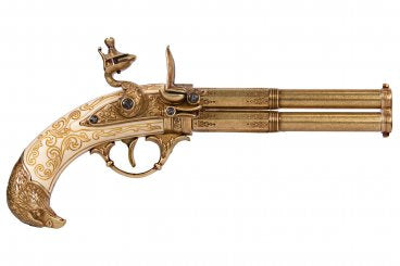 Imagen de Pistola de 2 Cañones Giratorios, Francia S. XVIII, 1305 Réplica no funcional parte de nuestra colección en Espadas y más, sitio oficial.