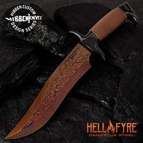 Cuchillo Hellfyre acero de damasco rojo Gil Hibben United Cutlery 90714 - Espadas y Más