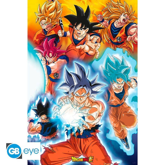 DRAGON BALL SUPER - Poster - "Goku's transformations" (91.5x61) - Espadas y Más