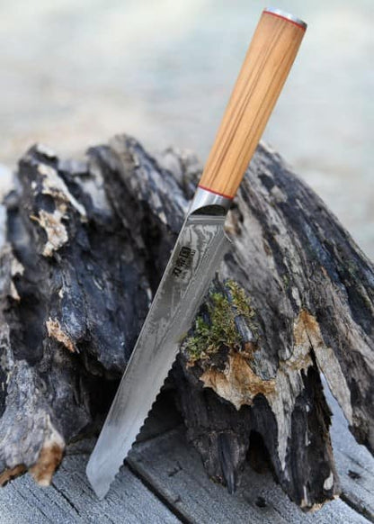 Cuchillo de pan, acero de Damasco  DTYT-DBRK-OK - Espadas y Más