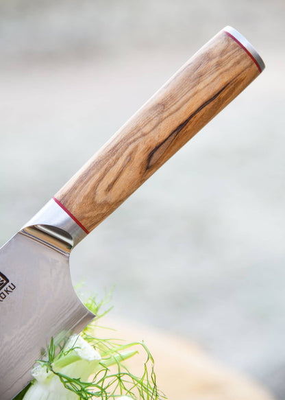 Cuchillo cebollero, longitud de la hoja 24 cm, acero de Damasco DCK-OK9 - Espadas y Más